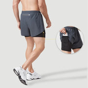 Short de Sport Homme 2-en-1 - Séchage Rapide